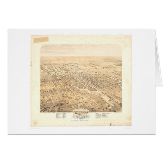 Stockton, mapa panorámico 1870 (1667A) de CA -