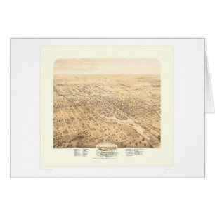 Stockton, mapa panorámico 1870 (1667A) de CA -