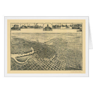Stockton, mapa panorámico de CA - 1895b