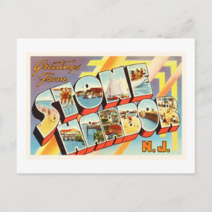 Stone Harbour New Jersey NJ Vieja postal de época-