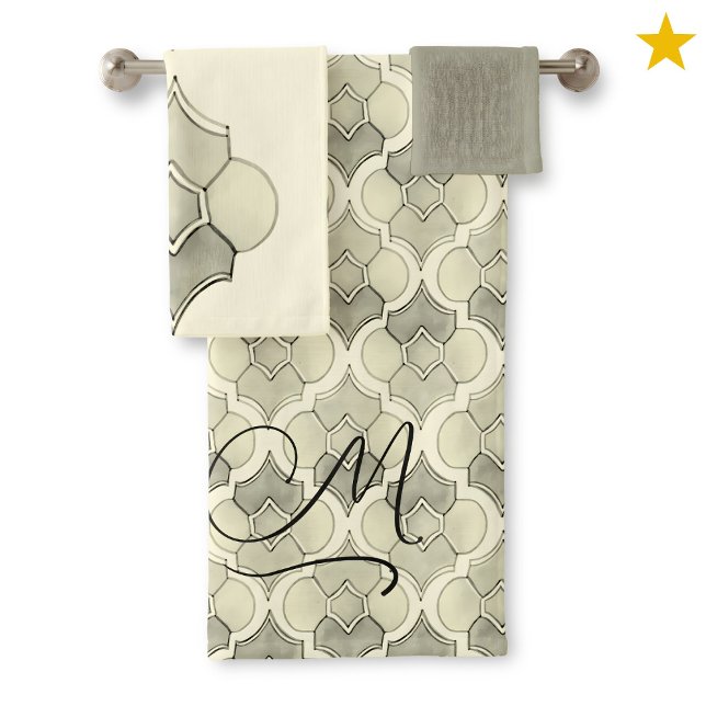 Stone Monogram Watercolor Geometric Pattern  (Subido por el creador)