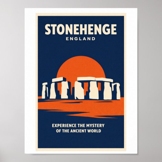 Stonehenge Inglaterra Arte de Pared de Póster de V (Frente)