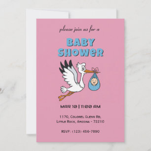 Stork Adorable entrega de una tarjeta Baby Shower 