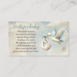 Stork Baby Shower Oh Boy Books Para Tarjeta De Beb