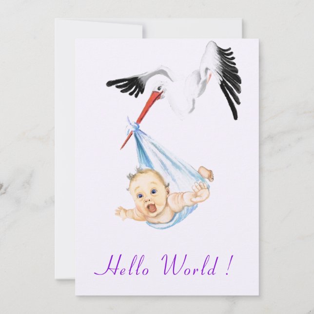 Stork con Invitación a Baby Shower Diseño divertid (Reverso)