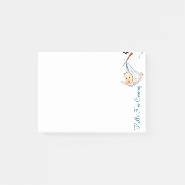 Stork Lleva Una Bebé Graciosa Notas Post-it® (Anverso)