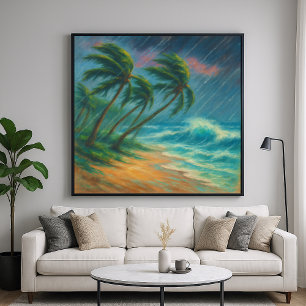 Stormy Beach - Arte paisajístico estilo pintura Pa