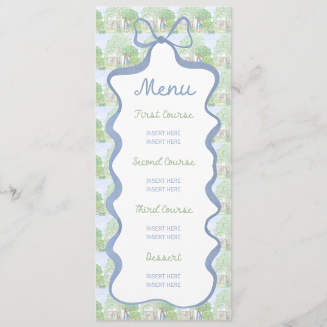 Storybook Garden Rabbit Inspired Baby Shower menu (Anverso)