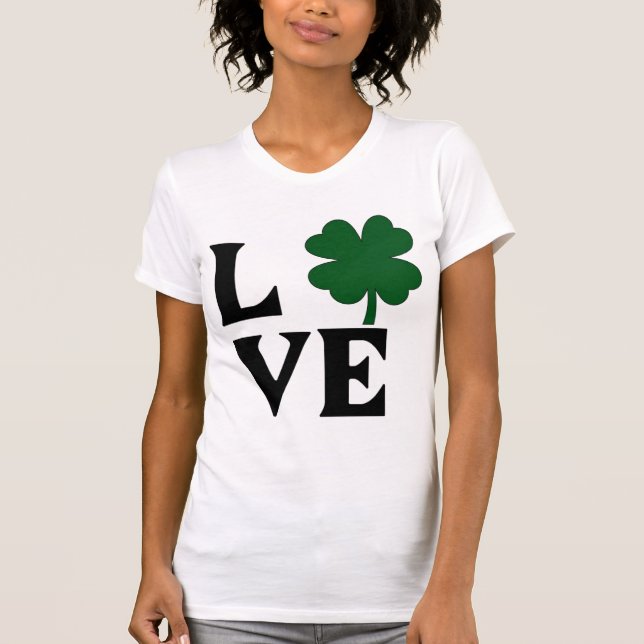 StPatricks Love Shamrock Jersey Tee (Anverso)