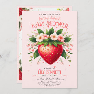Strawberry Baby Shower   Invitación a Berry Sweet