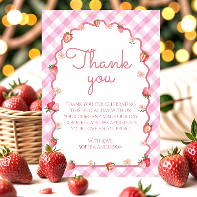 Strawberry Berry Primera tarjeta de agradecimiento (Subido por el creador)