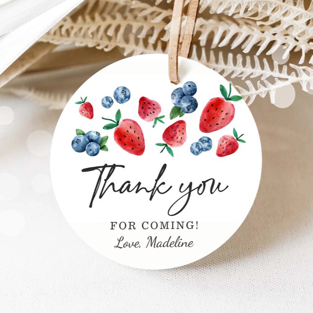 Strawberry Blueberry Favor Etiqueta Birthday Berry (Subido por el creador)