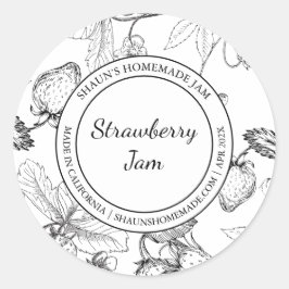 Strawberry Jam Sketch Etiqueta moderna