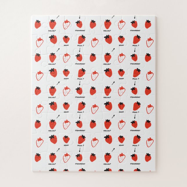 Strawberry Pattern Jigsaw Puzzle – Cute Kids Puzzl (Vertical)