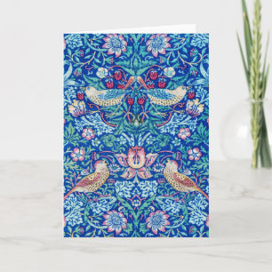 Strawberry Thief Blue, Tarjeta William Morris