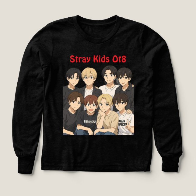 Stray Kids Anime Graphic Tee (Diseño frontal)
