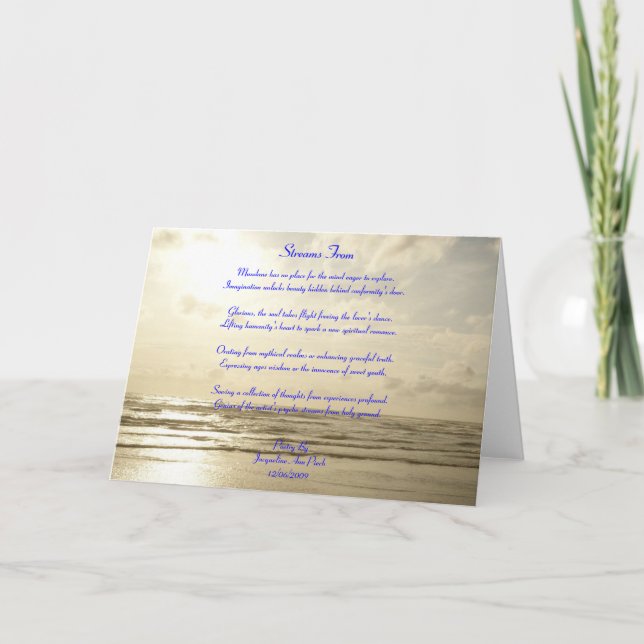 Streaming de la tarjeta de felicitación de poesía (Anverso)