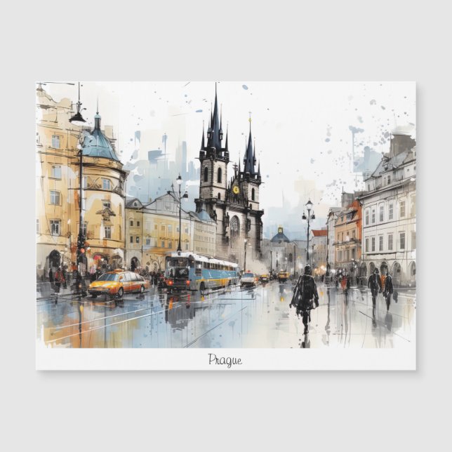 Street watercolor Prague  (Anverso)