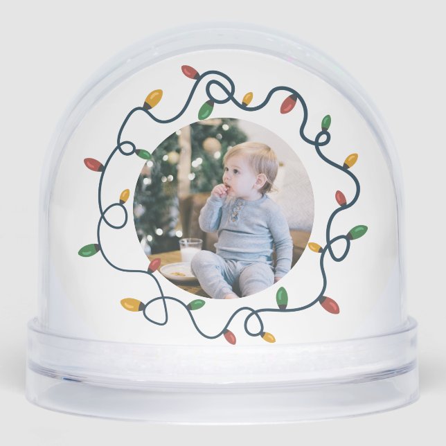 String Lights Custom Photo Baby 1st Christmas (Anverso)