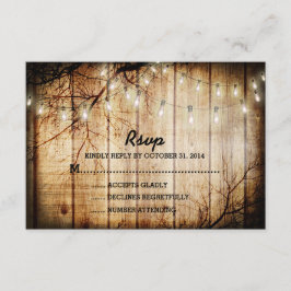 String Lights Tree Vintage Barn Wood Wedding RSVP