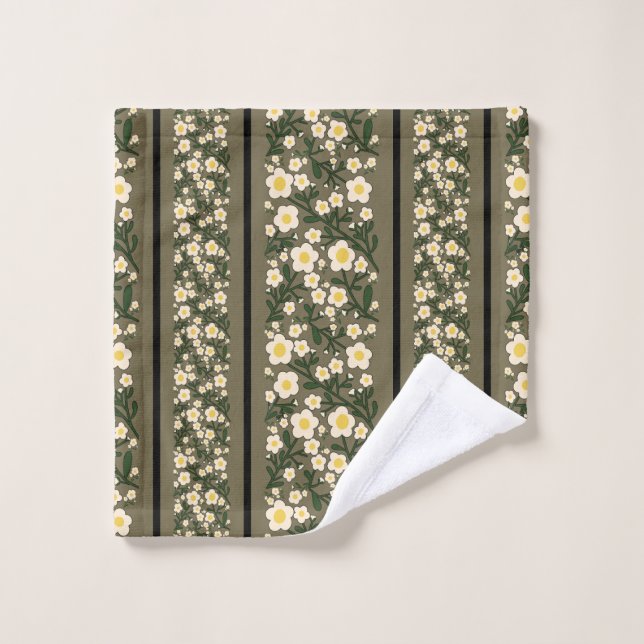 Stripe Dainty Flowers Dusty Fawn Fondo (Toallita)