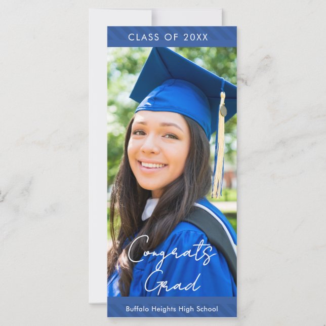 Striped High School Graduation Party Invitation (Anverso)