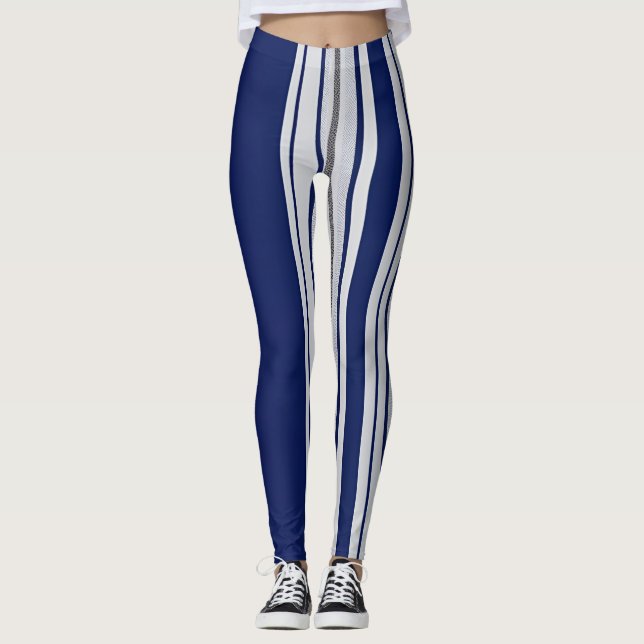 Striped Navy Blue and Grey Leggings (Anverso)