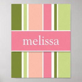 Stripes Arte mural personalizado, sherbert