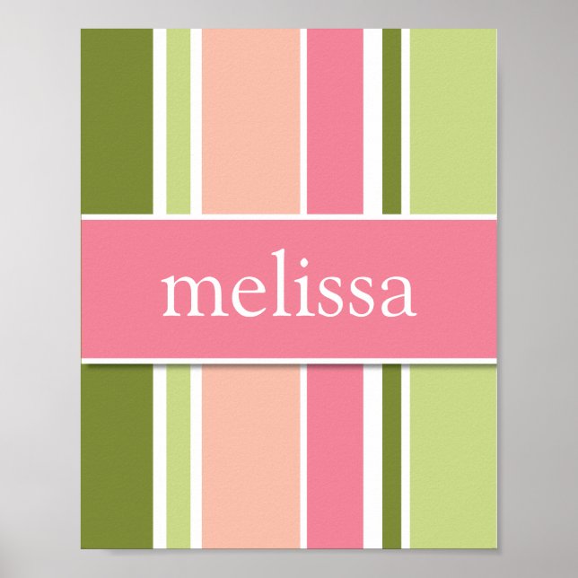 Stripes Arte mural personalizado, sherbert (Frente)