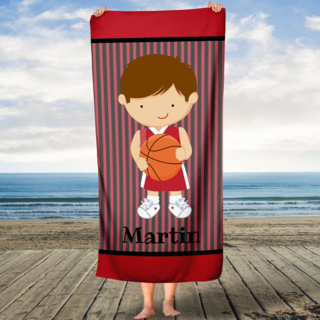 Stripes Baloncesto Niños Toalla Personalizada (Subido por el creador)