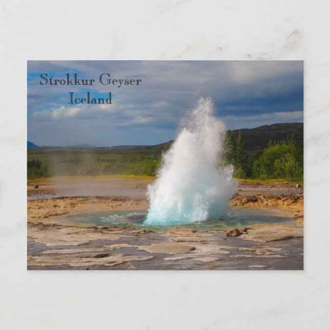 Strokkur Geyser, Islandia, postal (Anverso)