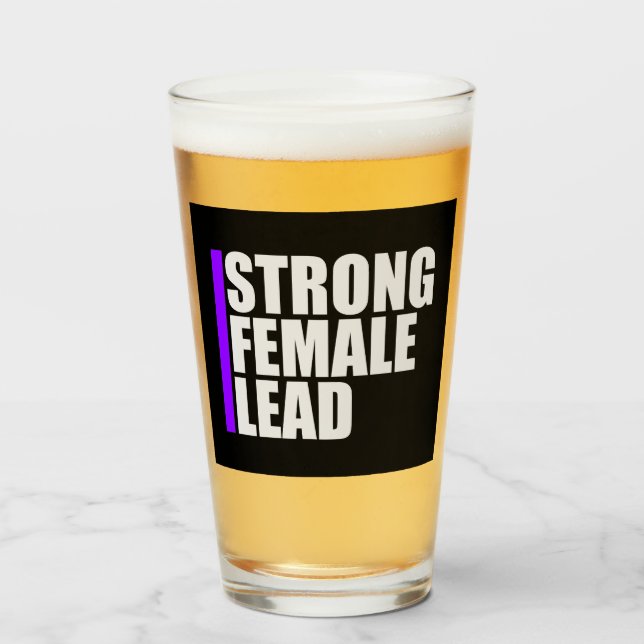 Strong Female Lead Feminist Empowerment Quote Logo (Anverso (lleno))