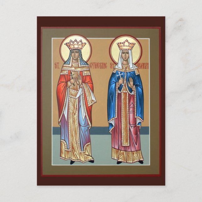 Sts. Tarjetas de oración de Catherine y Alexandra (Anverso)