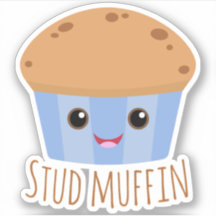 Stud Muffin Cute Foodie Pegatina