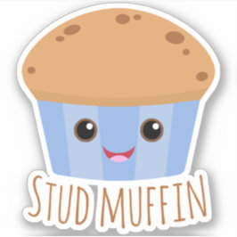 Stud Muffin Cute Foodie Pegatina