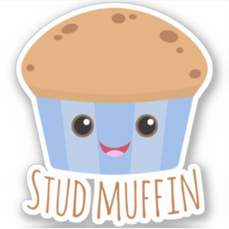 Stud Muffin Cute Foodie Pegatina