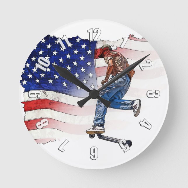 Stunt Scooter Rider y el reloj de la vuelta de la  (Anverso)