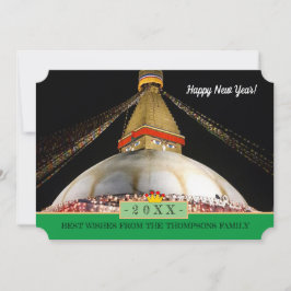 Stupa Boudhanath y ¡Feliz Año Nuevo! Tarjeta /20XX