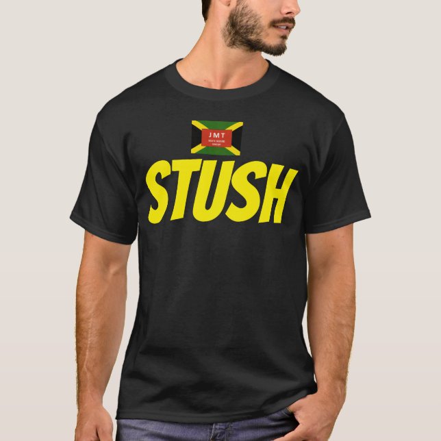 STUSH. Camiseta básica oscura JMT (Anverso)