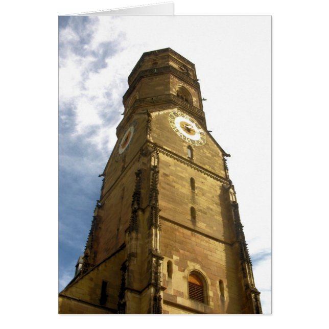 Stuttgart Alemania Iglesia Clock Bell Tower (Frente)
