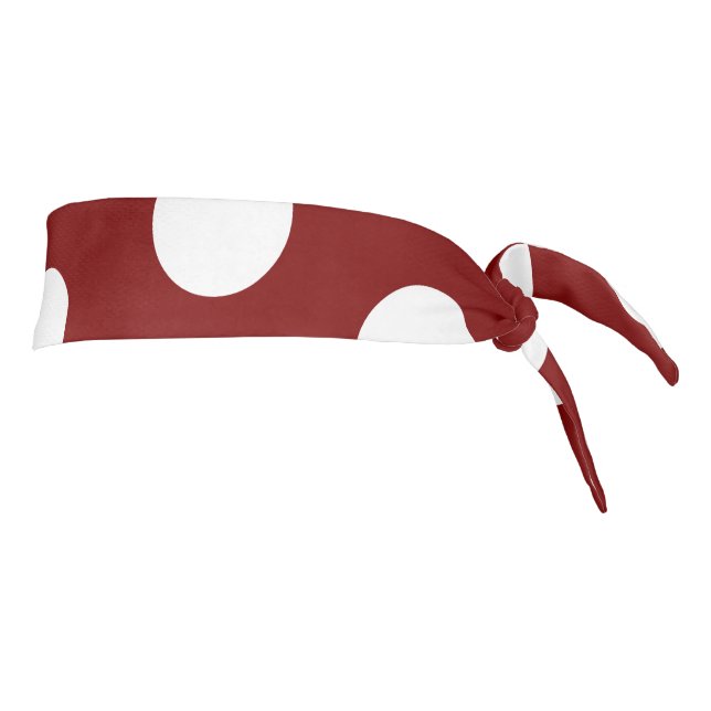 Stylish 35" Deep Red Headband with White Dot Acce (Girar 90)