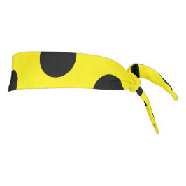 Stylish 35" Yellow Headband with Black Dot Accent