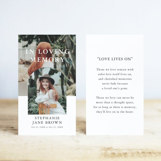 Stylish Arch 2 Photo Funeral Prayer Card (Subido por el creador)