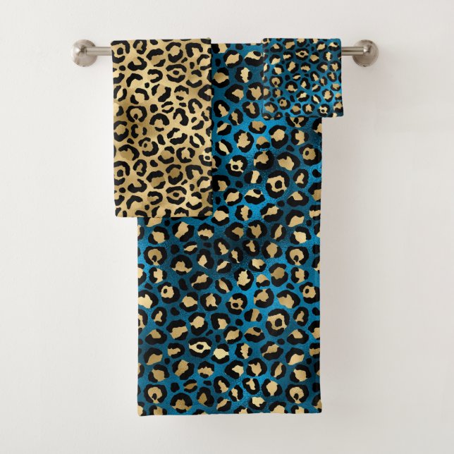 Stylish Blue and Gold Foil Leopard Spots (In situ)