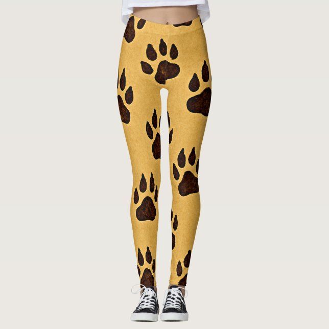stylish Cheetah Paw Print Leggings (Anverso)