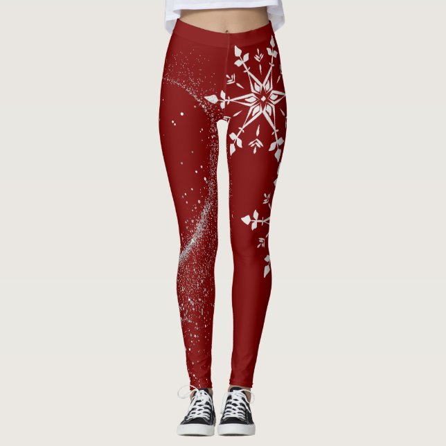 Stylish Christmas red leggings . (Anverso)