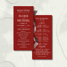 Stylish Contemporary Pink and Red Ceremony Program