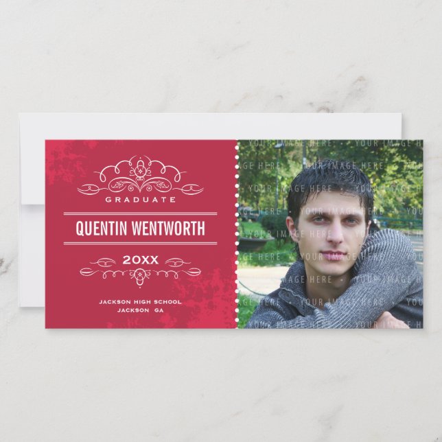 STYLISH GRAD PHOTOCARD tarjeta de graduado moderna (Anverso)