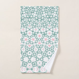 Stylish Green Rose Geometric Exercise Hand Towel