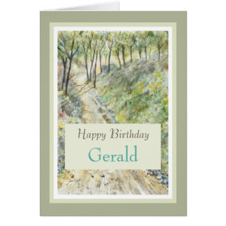 Stylish Happy Birthday Personalize Name Card